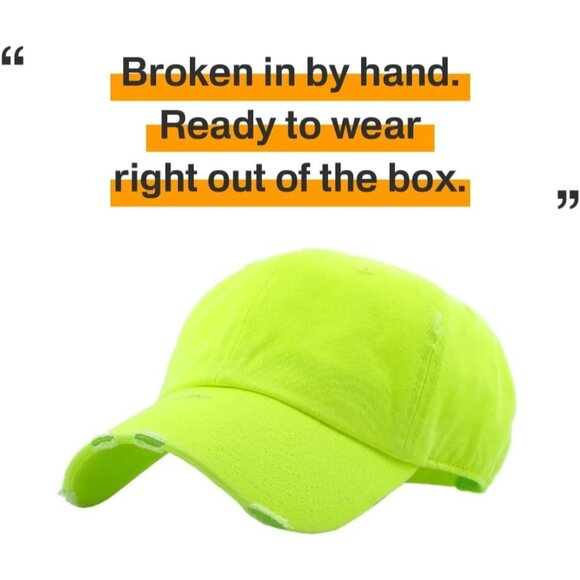 Women's Light Green Adjustable Polo Trucker Distressed Cotton Hat Baseball Cap - Picture 4 of 7